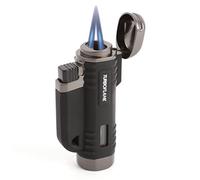 TURBOFLAME V-Flame - Refillable Windproof Camping Lighter - Suitable for Sailing, Survival and Outdoors (Black)