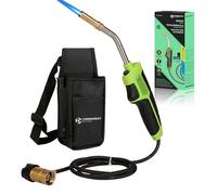 TURBOHEAT Propane Brazing Torch Kit with Holster Mapp Map Gas Torch Gun Head 5 ft Long Hose Trigger Start Propane Torch Head with Igniter Soldering Gun for Welding Turbo Flame Blow Torches