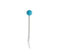 Turbokey 304 Stainless Steel Tasting Appetizer Fork 6.6 inches Dessert Cocktail Salad Fruit Fork for Party Travel Home Use (17cm, Blue)