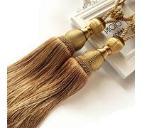 Turbokey Drapery Large Tassel Tiebacks 1 Pair Bronze Curtain Holdbacks Braided Buckle Home Decorative Window Drapery Ball Tassels Tieback (Bronze)