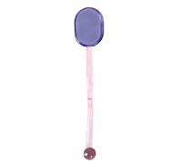 Turbokey Glass Spoons, Heat Resistant Transparent Crystal Teaspoons 6.1 Inches Mini Coffee Stirring Spoon,for Cold Drink Yogurt Cocktail Desserts Ice Cream Appetizers (Pink Handle)