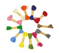 Turbokey Jute Twine Rope,131 Yards in Total, 2mm 3 ply Multiple Color Jute String, Assorted Color Hemp Twine for DIY Crafts,Christmas Decoration,Embellishments,33 Feet/Color (12 Colors)