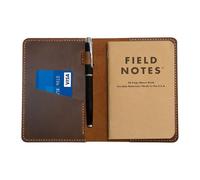 Turbosnail Leather Journal Cover With Pen Holder For Field Notes 3.5" X 5.5" For Moleskine, Handmade Vintage Leather Cover For Notebooks,Customized Gifts (Brown)