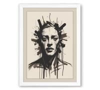 Turbulent Mind Expressionism Framed Wall Art Print A1 (84.1×59.4cm) White, Wall Decor for Living Room, Bedroom, Office & Home, Ready to Hang, Art Gift