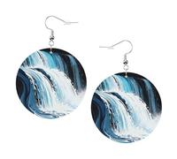 Turbulent River Print Trendy Dangle Earrings For Women Lightweight And Silver-Plated Ear Hooks