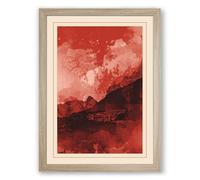 Turbulent Skies Dramatic Framed Wall Art Print A4 (29.7×21cm) Oak, Wall Decor for Living Room, Bedroom, Office & Home, Ready to Hang, Art Gift