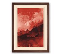 Turbulent Skies Dramatic Framed Wall Art Print A4 (29.7×21cm) Walnut, Wall Decor for Living Room, Bedroom, Office & Home, Ready to Hang, Art Gift