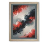 Turbulent Skies Modern Framed Wall Art Print A4 (29.7×21cm) Oak, Wall Decor for Living Room, Bedroom, Office & Home, Ready to Hang, Art Gift