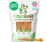 ture Gnaws USA Turkey Tendons for Dogs - Premium Natural Chew Treats for Dogs - Delicious Reward Snack for Small Medium & Large Dogs - Made in The USA