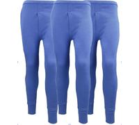 Turebuy® Pack of 3 Blue Thermal Trousers Long Johns Bottom Base Layer for Winter Extreme Hot Brushed Inside Ultra Soft Leggings Pants Small