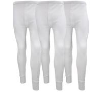 Turebuy® Pack of 3 White Thermal Trousers Long Johns Bottom Base Layer for Winter Extreme Hot Brushed Inside Ultra Soft Leggings Pants Large