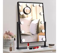 TUREWELL Hollywood Makeup Mirror with Lights,Large Lighted Vanity Mirror with 3 Color Light & 12 Dimmable Led Bulbs,Smart Lighted Touch Control Screen