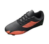 Turf Football Boots Womens Men Kids Football Boots Non Slip Lace-Up Sports Shoes Professional Athletic Trainers Anti Slip Orthopedic Running Sneakers Walking Indoor Outdoor Unisex Sneakers Orange