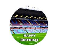 Turf Moor, Burnley, Pitch, Clarets, Personalised 8 inch Round PRECUT Easy Peel Edible Icing Cake Topper Decoration Birthday