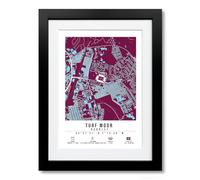 Turf Moor Stadium Map Minimalist A4/A3 Poster Photo Print Framed Gift Burnley (A4 Black Framed & Mounted)