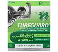 TURFGUARD® Turf Burn and Wound Dressing, Hydrogel Pads with X-Static Silver, Soothing, Cooling Protective Treatment for Grass Burns & Wounds, 2" x 3" Sterile Dressings, 6 Count
