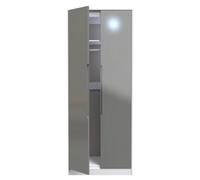 Turin 2 Door Wardrobe In Grey Gloss & White (Ready Assembled)