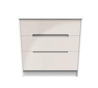Turin 3 Drawer Deep Chest In Kashmir Gloss & White (Ready Assembled)
