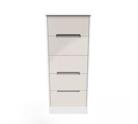 Turin 5 Drawer Tallboy In Kashmir Gloss & White (Ready Assembled)
