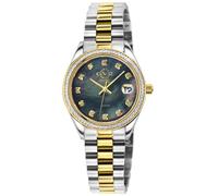 Turin Diamond 12421B MOP Dial Two toned IPYG Swiss Quartz Watch GV2 Multi One Size