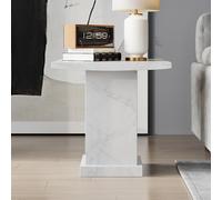 Turin Lamp Table - Square - White Marble