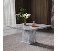 Turin Square Dining Table - 8 Seater - 140cm - Grey Marble