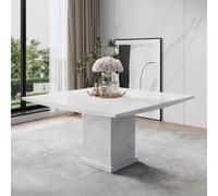 Turin Square Dining Table - 8 Seater - 140cm - White Marble