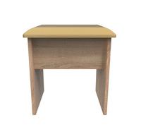 Turin Stool In White Gloss & Bardolino Oak (Ready Assembled)