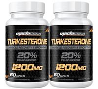 Turkesterone Supplement 1200mg Ajuga Turkestanica Extract (2 Packages)- High Strength, Standardized to 20% Turkesterone, Muscle Growth & Strength - Vegan, Free from Soy, Additives