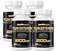 Turkesterone Supplement 1200mg Ajuga Turkestanica Extract (4 Packages)- High Strength, Standardized to 20% Turkesterone, Muscle Growth & Strength - Vegan, Free from Soy, Additives