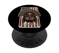 Turkey American Flag Grudge Distressed Vintage Hunter Hunt PopSockets Adhesive PopGrip