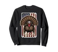 Turkey American Flag Grudge Distressed Vintage Hunter Hunt Sweatshirt