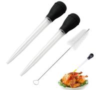 Turkey Baster, Baster, 2 Pcs Heat-Resistant Turkey Baster Large with Cleaning Brush, Meat Injector Syringe for Oiling and Marinating Turkey