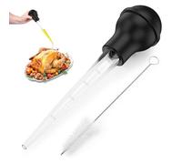 Turkey Baster, Large Pipette with Cleaning Brush, 30ml Silicone Liquid Droppers Baster for Cooking BBQ Baking, Essential Kitchen Gadgets Basting Syringe