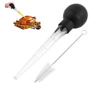 Turkey Baster Syringe & Injector Set - High Heat Silicone Turkey Baster with Cleaning Brush, Heavy Duty Meat Injector for Liquids, Tool for Preparing Thanksgiving Dinner