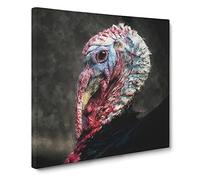 Turkey Bird Canvas Print | Gallery Wrapped 30mm Frame Wall Art | 20x20 inches | Ready to Hang | Modern Animals Picture | Living Room Bedroom Lounge Office