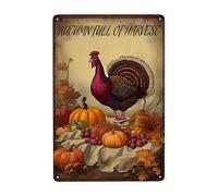 Turkey Bountiful Fruit Thanksgiving, Autumn Full Of Harvest Wall Metal Sign Funny Tin Sign Vintage Hanging Wall Plaque For Bar Pub Garden Kitchen