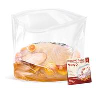 Turkey Brine Bag, 26"×22", 2 Pack, Double Track Zippers Thicker Brining Bags for Turkey with 2 Strings Ideal for Turkey, Chicken, Beef & More, Capacity up to 35 lbs