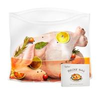 Turkey Brining Bags Set of 3-26"×22" Extra Large Brine Bag Holds up to 35lb- Double Zippers Seal Brine Bags with 3 cotton Strings for Turkey, Chicken, Beef, Pork by Kendane