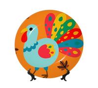 Turkey Chicken Ceramic Decorative Plates Bone China Decorative Plate With Display Stand Handmade Ceramic Ornament Personality Porcelain Dinner Plate Crafts For Home Office Wall Decoration 25cm