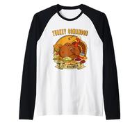 Turkey Coma Est November Funny Thanksgiving Food Raglan Baseball Tee