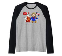 Turkey Costa Rica Flag Turkish Costa Rican Roots Türkiye Raglan Baseball Tee