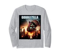 Turkey Day Thanksgiving Gobblezilla Funny Gobble Monster Long Sleeve T-Shirt