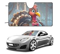 Turkey Decoration Car Windshield Sun Shade Keep Car Interior Cool 55"x30" Folding Front Window Sun Shade, Heat Shield for SUV, Truck, Blocks UV