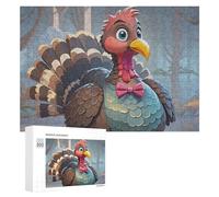 Turkey Decoration Wooden Puzzles for Adults 300 PCS Unique Shape Puzzles Wall Art Home Decor for Puzzle Lovers, Family, Friend Creative Gift Toys