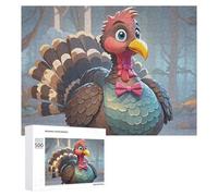 Turkey Decoration Wooden Puzzles for Adults 500 PCS Unique Shape Puzzles Wall Art Home Decor for Puzzle Lovers, Family, Friend Creative Gift Toys