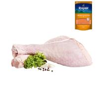 Turkey Drumstick 1kg with Rajah Chicken Seasoning 100g | Halal Premium Turkey for Roasting, Grilling & Curries | Juicy, Flavorful & Protein-Rich Meat Pack