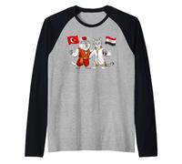 Turkey Egypt Flag Turkish Egyptian Roots Türkiye Heritage Raglan Baseball Tee