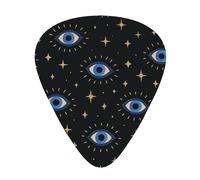 Turkey Evil Eye 12 Pack Guitar Picks With 3 Thicknesses And Storage Box, Abs Plectrums For Electric Bass Guitar Players