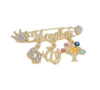 Turkey Evil Eye Brooch Crystal Famati Hand Life Tree Lapel Pin Brooches for Women Men Jewelry, Metal, metal